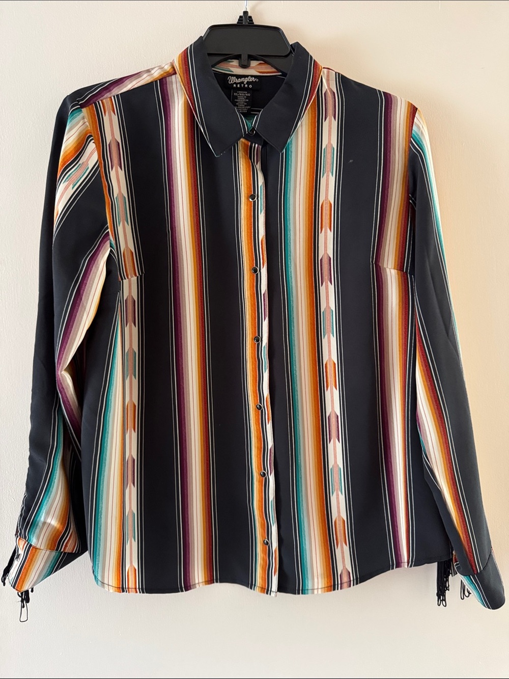 Wrangler Black Multi-Stripe Button-Up Shirt
